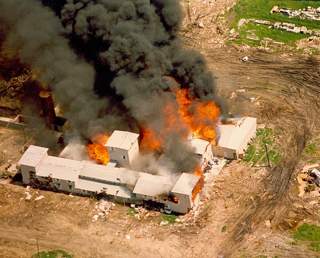 Areal photograph of the compound burning.